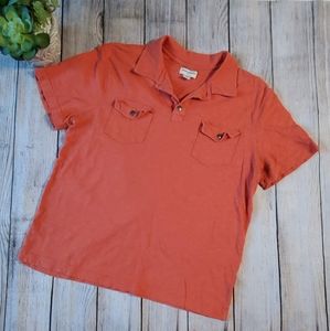 BANANA REPUBLIC Orange Lightweight Polo Large